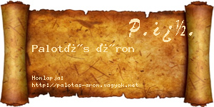 Palotás Áron névjegykártya